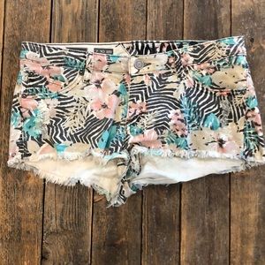 Volcano Floral Jean Shorts